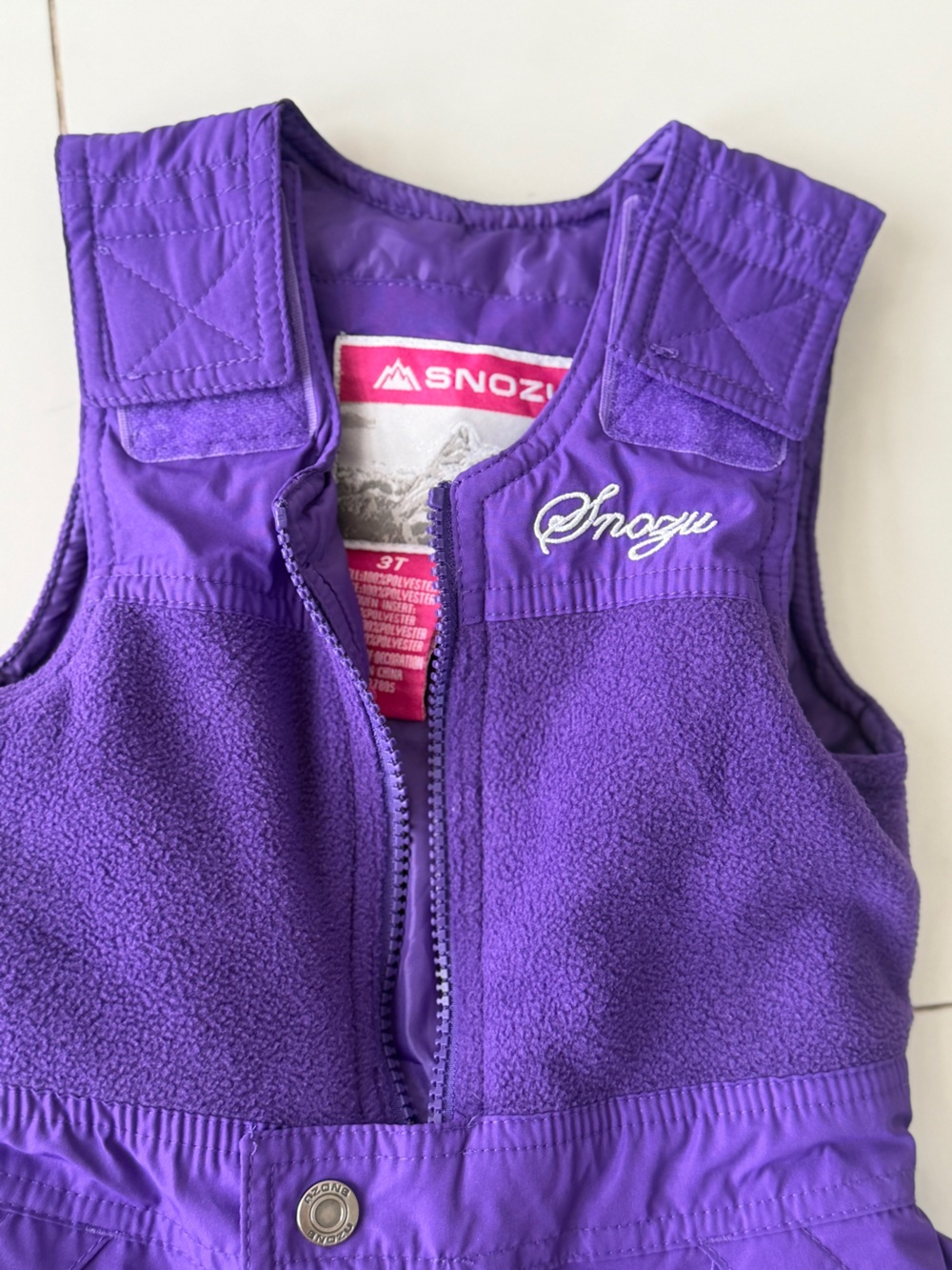 Snozu Vibrant Purple Fleece Snow Bib Vest